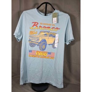 Licensed Ford Bronco Country Men's Graphic T-Shirt Size Medium Light Blue
